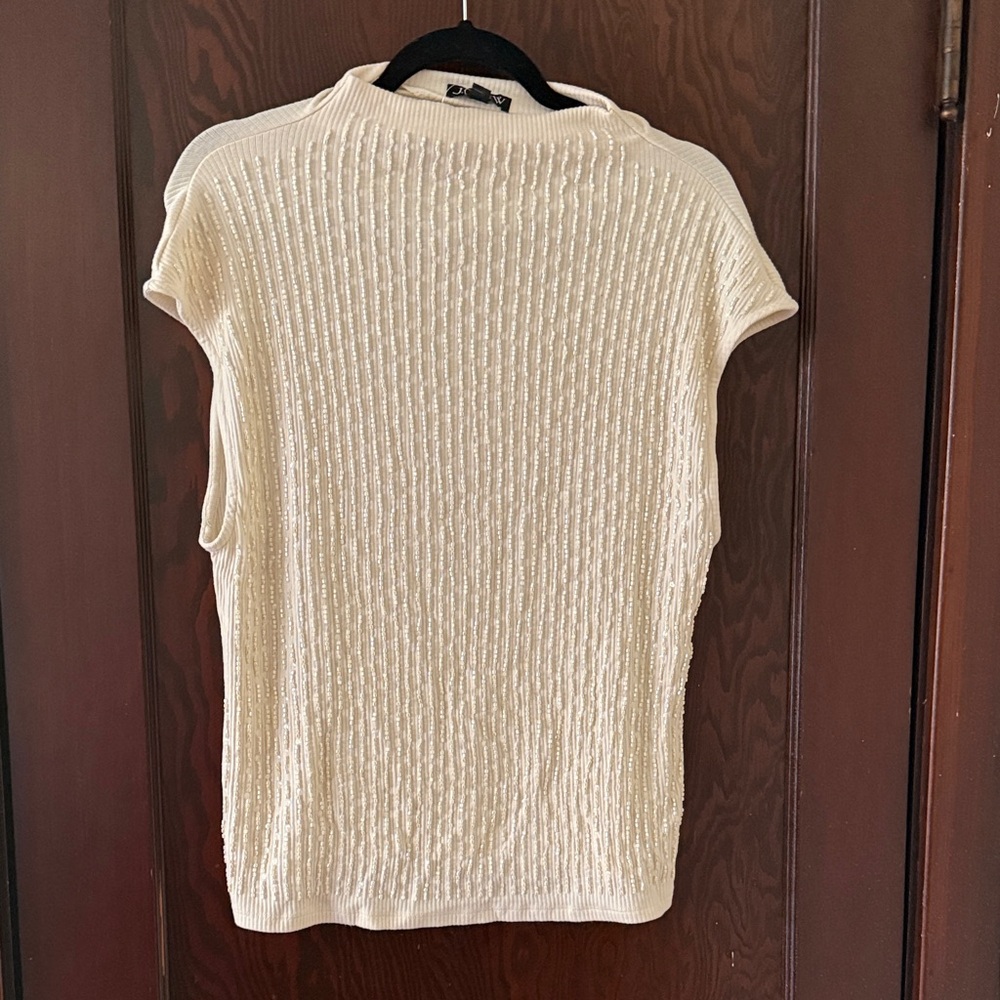 J. Crew Cream Textured Knit Top